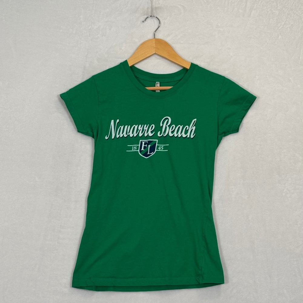 U.S. Apparel Green Navarre Beach Florida Graphic T-Shirt Size M